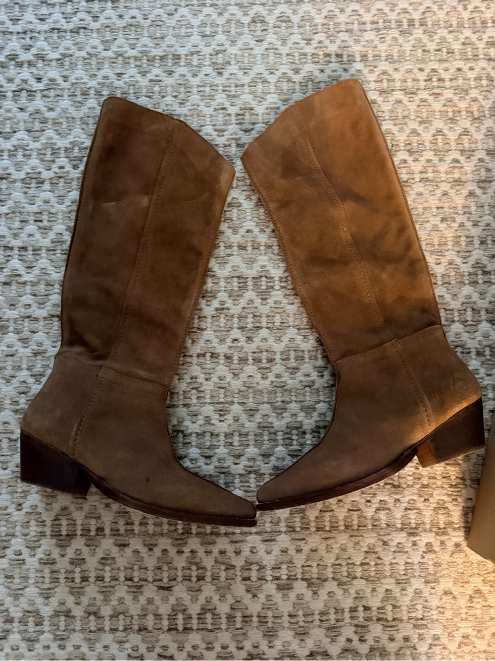 Free People Tall Suede Riding Boots in Chestnut Brown - Picture 2 of 5